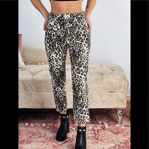 Leopard print denim pants - Picture 1 of 7